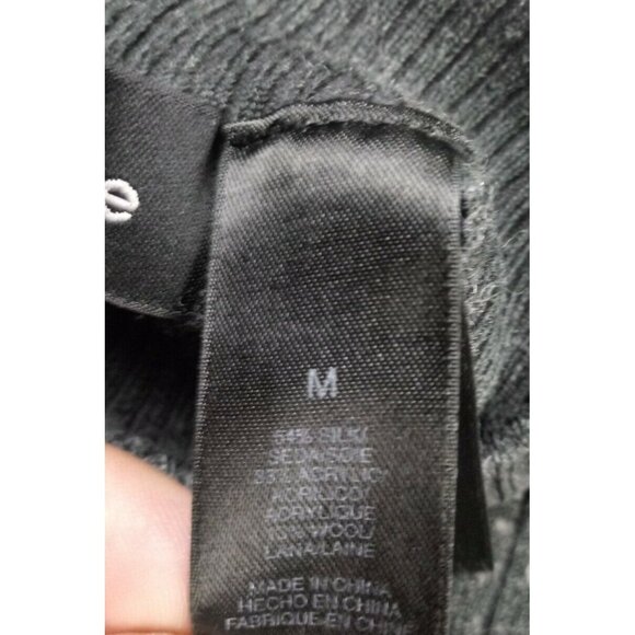 Claiborne Sweater Mens Sz M Dark Gray Ribbed Long Sleeve High Neck - Picture 6 of 13